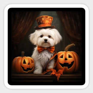 Halloween Maltanse Sticker